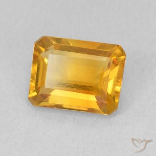 Citrino Medium Light Orange-Gold natural de 1.34 ct, Corte Octágono / Esmeralda, VVS-VS