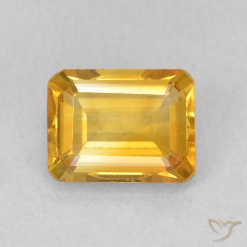 1.48ct Natural Dorado medio Citrino, corte esmeralda, VVS
