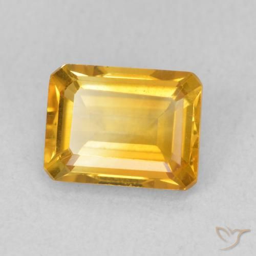 Citrino Dorado medio natural de 1.48 ct, Corte Octágono / Esmeralda, VVS