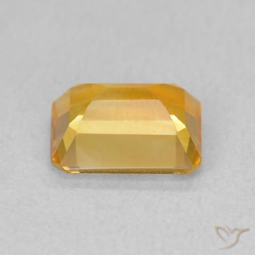 Citrino Dorado medio natural de 1.48 ct, Corte Octágono / Esmeralda, VVS