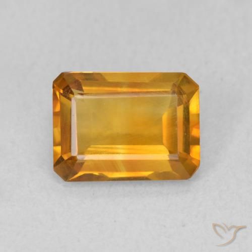 1.12ct Natural Dorado naranja oscuro Citrino, corte esmeralda, VVS-VS