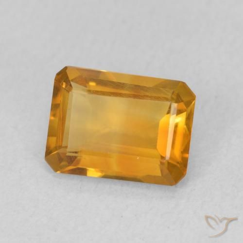 Citrino Dorado naranja oscuro natural de 1.12 ct, Corte Octágono / Esmeralda, VVS-VS
