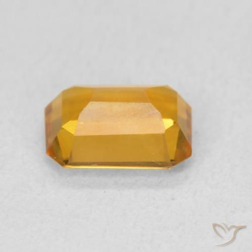 Citrino Dorado naranja oscuro natural de 1.21 ct, Corte Octágono / Esmeralda, VVS-VS