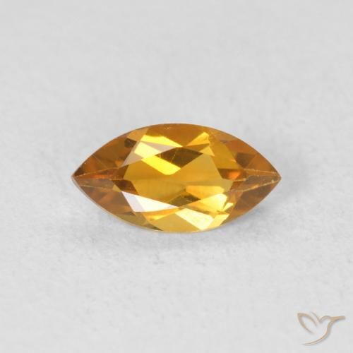 0.57ct Natural Dorado-naranja medio Citrino, Marquesa, VVS-VS