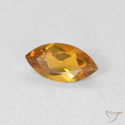 Citrino Dorado-naranja medio natural de 0.57 ct, Marquesa, VVS-VS