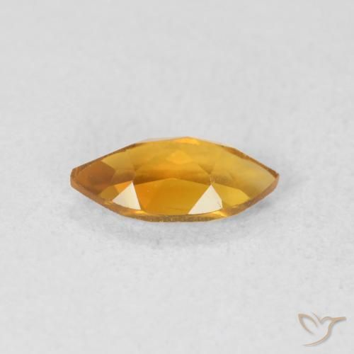 Citrino Dorado-naranja medio natural de 0.57 ct, Marquesa, VVS-VS