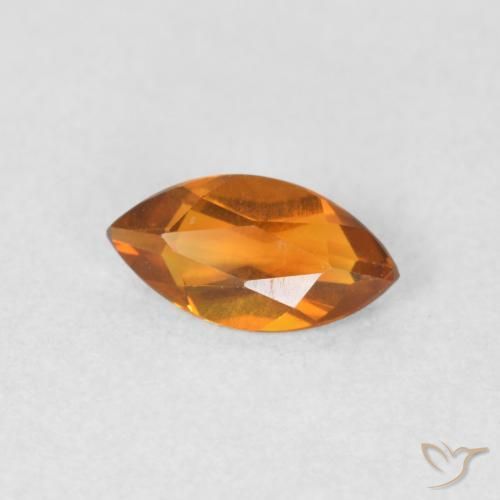 Citrino Naranja oscuro natural de 0.50 ct, Marquesa, VVS-VS