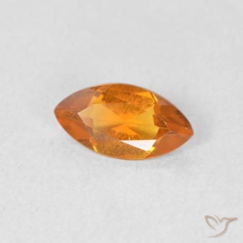 Citrino Naranja medio natural de 0.51 ct, Marquesa, VVS-VS