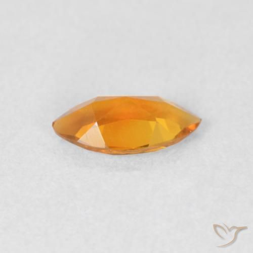 Citrino Naranja medio natural de 0.51 ct, Marquesa, VVS-VS