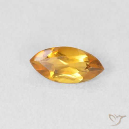 Citrino Dorado naranja intenso natural de 0.46 ct, Marquesa, VVS-VS