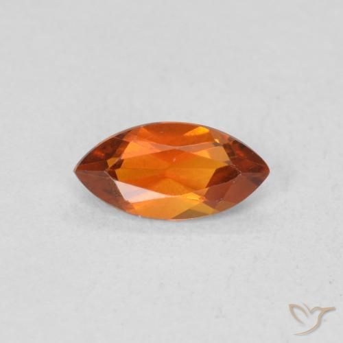 0.47ct Natural Naranja oscuro Citrino, Marquesa, VVS-VS