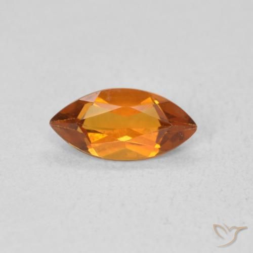 0.51ct Natural Naranja albaricoque Citrino, Marquesa, VS