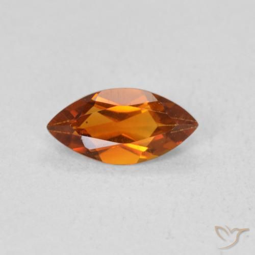0.52ct Natural Naranja terroso Citrino, Marquesa, VS