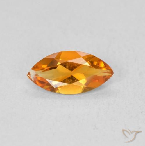 0.46ct Natural Naranja albaricoque Citrino, Marquesa, VS