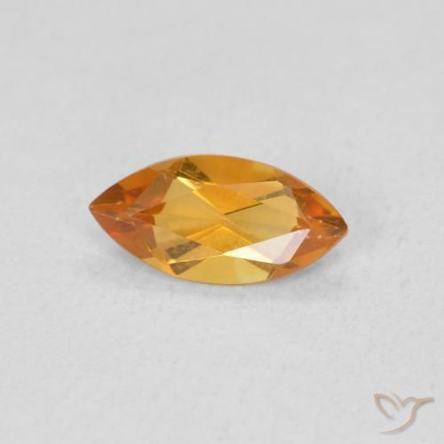 Citrino Naranja medio natural de 0.46 ct, Marquesa, VS