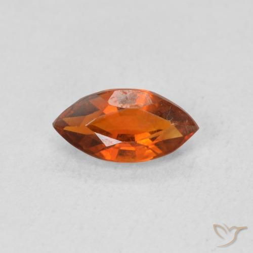 0.57ct Natural Naranja oscuro Citrino, Marquesa, VVS-VS