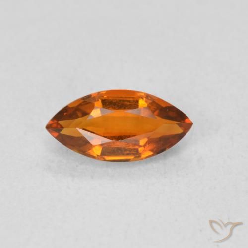 0.56ct Natural Naranja oscuro Citrino, Marquesa, VVS-VS