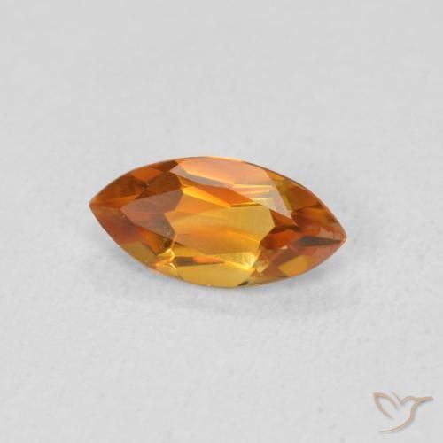 Citrino Naranja medio natural de 0.56 ct, Marquesa, VVS-VS