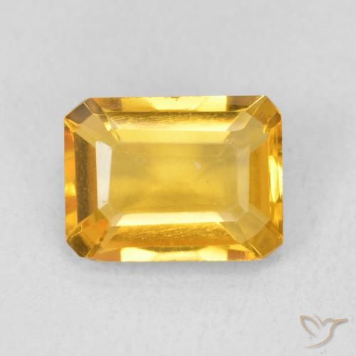 1.44ct Natural Dorado medio Citrino, corte esmeralda, VVS