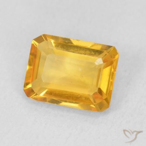 Citrino Dorado medio natural de 1.44 ct, Corte Octágono / Esmeralda, VVS