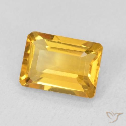 Citrino Naranja dorado intenso natural de 1.45 ct, Corte Octágono / Esmeralda, VVS