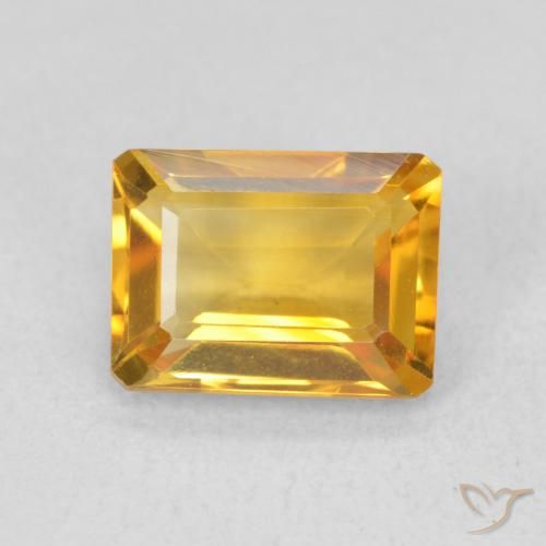 1.39ct Natural Dorado oscuro Citrino, corte esmeralda, VVS