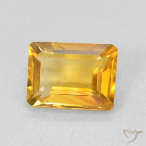 Citrino Dorado oscuro natural de 1.39 ct, Corte Octágono / Esmeralda, VVS