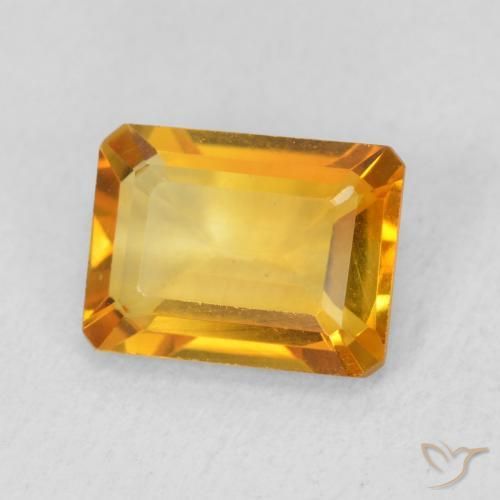 Citrino Dorado naranja oscuro natural de 1.41 ct, Corte Octágono / Esmeralda, VVS