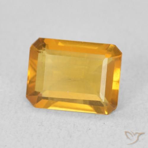Citrino Dorado oscuro natural de 1.06 ct, Corte Octágono / Esmeralda, VVS