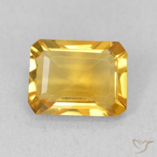 1.46ct Natural Dorado medio Citrino, corte esmeralda, VVS