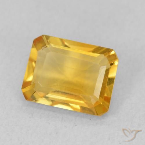 Citrino Dorado medio natural de 1.46 ct, Corte Octágono / Esmeralda, VVS