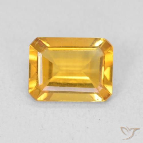 1.10ct Natural Dorado medio Citrino, corte esmeralda, VVS