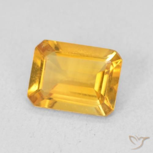 Citrino Dorado medio natural de 1.10 ct, Corte Octágono / Esmeralda, VVS
