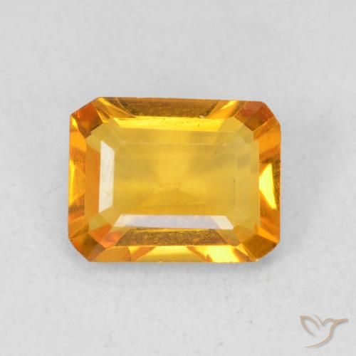 1.23ct Natural Dorado naranja oscuro Citrino, corte esmeralda, VVS
