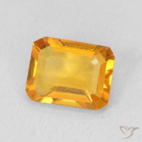 Citrino Dorado naranja oscuro natural de 1.23 ct, Corte Octágono / Esmeralda, VVS