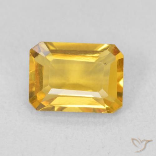 1.30ct Natural Dorado medio Citrino, corte esmeralda, VVS
