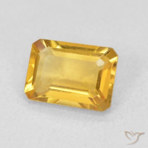 Citrino Naranja dorado intenso natural de 1.24 ct, Corte Octágono / Esmeralda, VVS