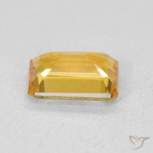 Citrino Naranja dorado intenso natural de 1.24 ct, Corte Octágono / Esmeralda, VVS