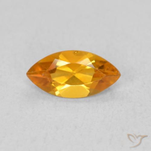 0.47ct Natural Naranja albaricoque Citrino, Marquesa, VVS-VS