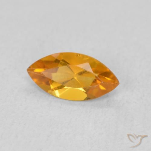 Citrino Naranja albaricoque natural de 0.47 ct, Marquesa, VVS-VS