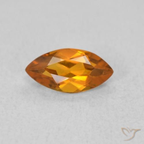 0.54ct Natural Naranja albaricoque Citrino, Marquesa, VVS-VS