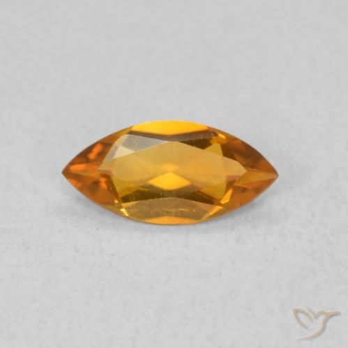 0.40ct Natural Naranja medio Citrino, Marquesa, VS
