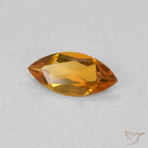 Citrino Naranja medio natural de 0.40 ct, Marquesa, VS