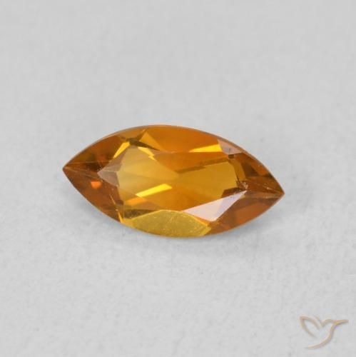 Citrino Naranja oscuro natural de 0.47 ct, Marquesa, VVS-VS