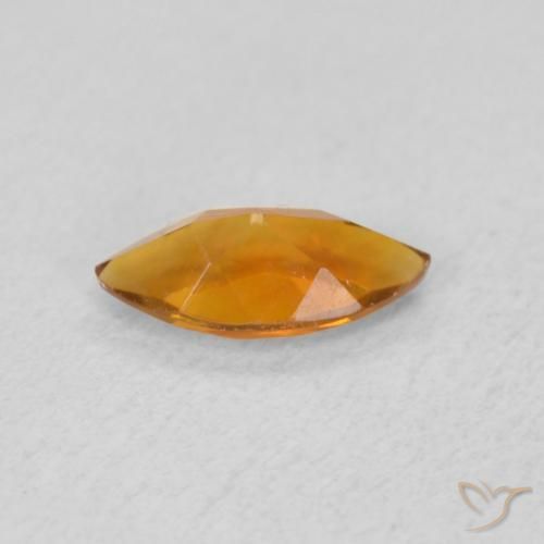 Citrino Naranja medio natural de 0.47 ct, Marquesa, VVS-VS