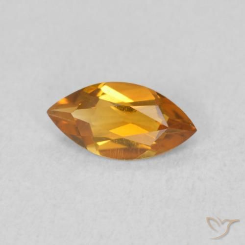 Citrino Naranja medio natural de 0.50 ct, Marquesa, VVS-VS