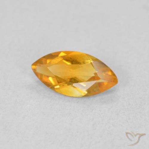 Citrino Naranja medio natural de 0.45 ct, Marquesa, VVS-VS
