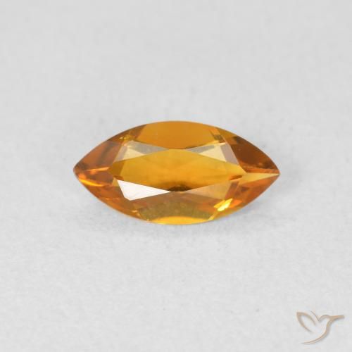 0.42ct Natural Dorado naranja intenso Citrino, Marquesa, VVS