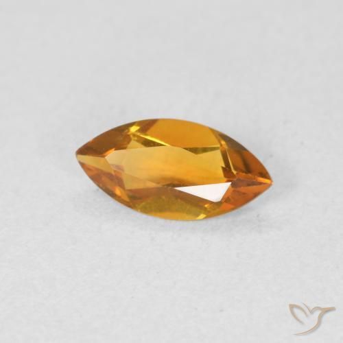 Citrino Dorado naranja intenso natural de 0.42 ct, Marquesa, VVS