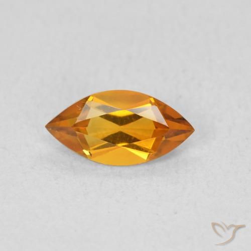 0.53ct Natural Dorado naranja intenso Citrino, Marquesa, VVS